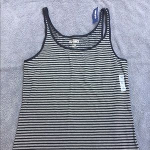 Old Navy black/white stripe tank